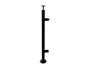 Poste Sencillo Redondo 1050X42.4X1.5Mm Para Barandal Acero Inox 304 Negro Mate Con 2 Soportes ...