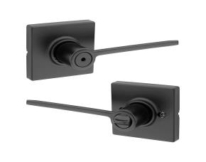 Manija Ladera Kwikset P/Baño Negro Matte