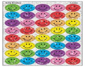 Pqt 160 Sticker Carita Feliz Ccarita Feliz De Color Holograf
