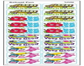 Pqt.100 Sticker Escuela Diversion School Fun