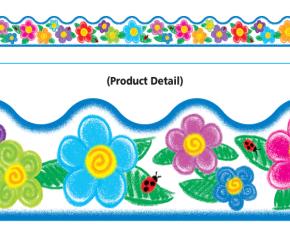 Pqt 12 Bordes Flores Crayones2.5X39\