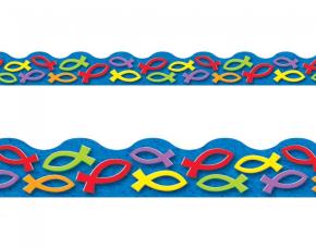 Pqt 12 Bordes Fe Cristianachristian Fish Holograf 2.2X39