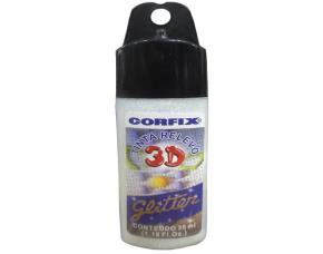 Bote Pint.3D P/Teji.relieve Glitter 35Ml