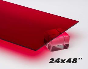 Lamina Acrilica Rojo Transparente 3Mm 24X48.
