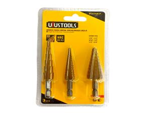 Set 3 Brocas P/Metal Escalonada 1/8-1/2” , 3/16-1/2” , 1/4- 3/4”