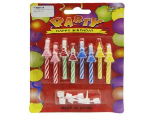 Pq.8 Velas P/Cumpleaños T/Pino