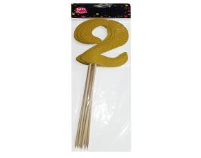 Paquete 6 Topper De Carton Dorado Para Past El 39 Cm. #0-9