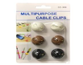 Paquete De 6 Organizadores De Cables (1 Cable) Color Blc/Café/Negro