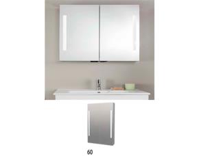 Gabinete P/Baño (Botiquin) De Pvc, Con Luz Inferior 2 Repizas 600X720X140Mm