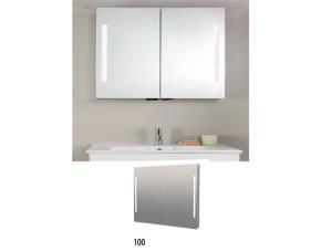 Gabinete P/Baño (Botiquin) De Pvc, Con Luz Inferior 2 Repizas 1000X720X140Mm