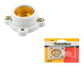 Roseta D Ceramica Porta-Lampara, Cuadrada 127V/E27